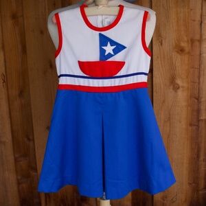 Vintage 60's Youngland Red/Whie/Blue Sleeveless Kids Boat Dress Size 7Y